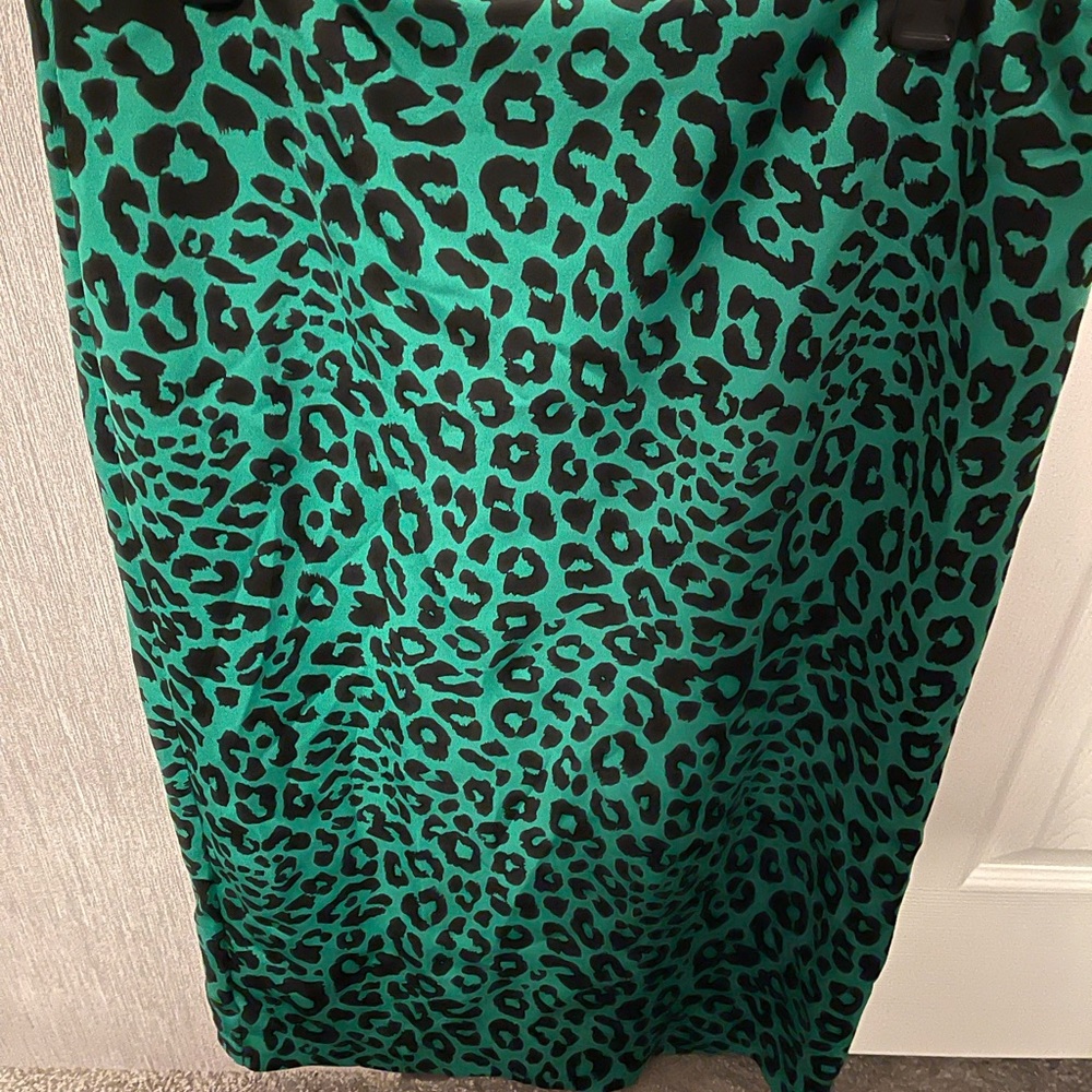 Green and black leopard print pencil skirt by worthington